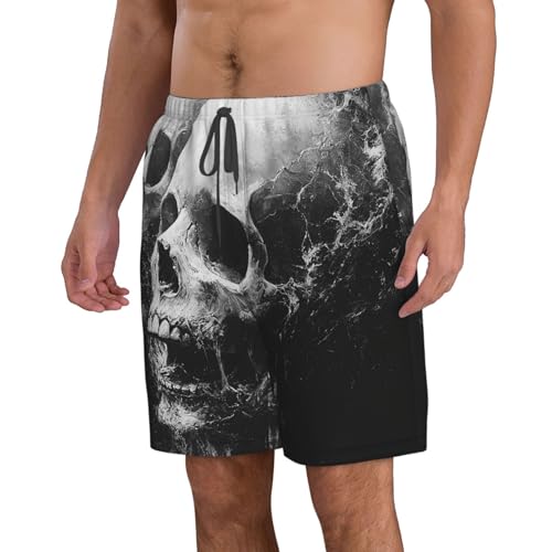 Men's Swim Trunks Quick Dry Beach Board Shorts Bathing Suits - Death Gothic Skull Art2