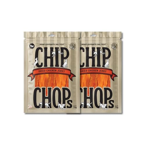 Image of Chip Chops Sun Dried Chicken Jerky Dog Treat, Easily Digestible, Healthy Dog Treat, Perfect for Snacks, Suitable for All Dog Breeds, (Pack of 2) Each 70gm