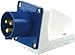 Produktbild 230 V blau 16 A 3 Contact High Current Angled Inlet Wandhalterung