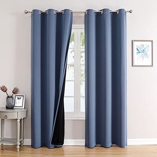 ChrisDowa 100% Blackout Curtains for Bedroom 84 Inches Long 2 Panels Set