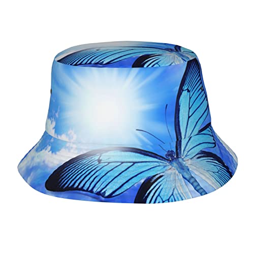 Chapeau de soleil pliable avec large bord protecteur et motif papillon léger pour l'été