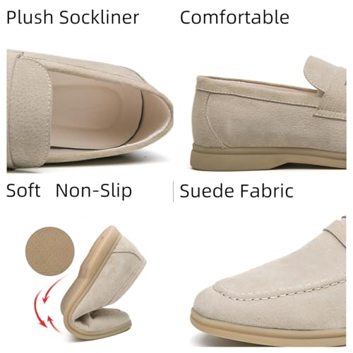 Men's Retro Business Formal Leather Penny Loafers Slip on Flat Lightweight Driving Boat Shoes2