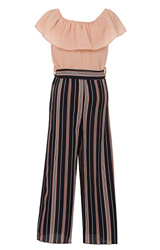 Image of iGirlDress Girls Wide Leg Off Shoulder Elegant High Waist Rompers Palazzo Pants Trousers Jumpsuits USA 4-14
