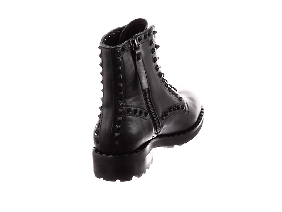 【未使用級】ASH WOLF スタッズ レースアップブーツ レザー 38 黒 Amazon | [アッシュ] スタッズレースアップブーツ WOLF レディース