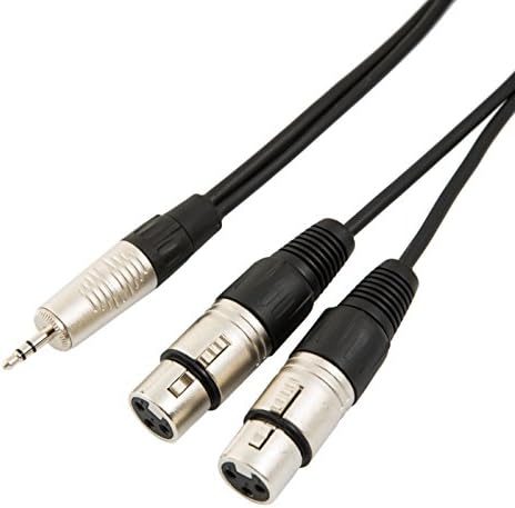 3.5mm Stereo TRS Mini Jack to Twin 2 x Female XLR Lead/Audio Signal Cable 3m