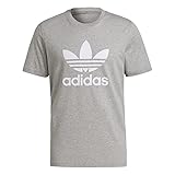 adidas originals men's adicolor classics trefoil t-shirt, medium grey heather/white, x-small