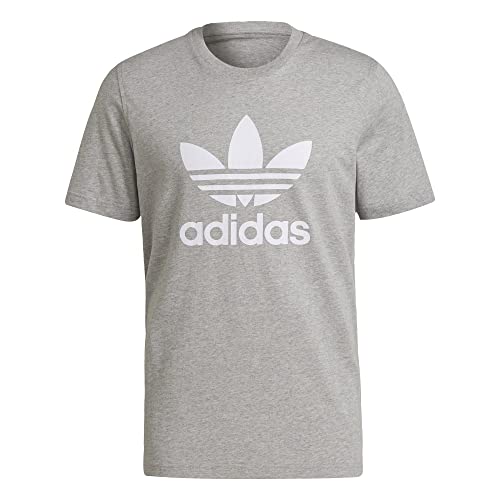 adidas Originals mens Adicolor Classics Trefoil T-shirt T Shirt, Medium Grey Heather/White, 16 Neck US