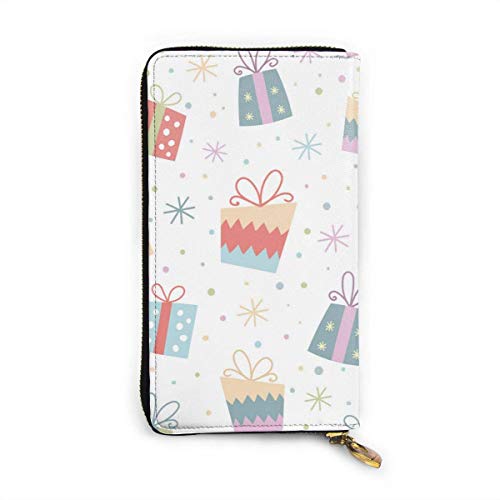 Preisvergleich Produktbild JHGFG Farbige Geschenkbox Echtes Leder Geldbörse Lange Damen Geldbörse Handtasche Multi Kartenhalter Organizer Für Frauen Personalisiert