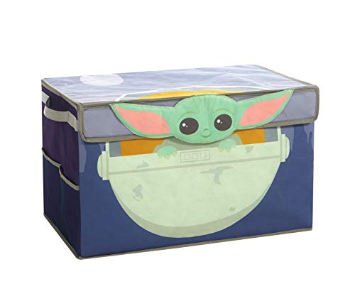 Idea Nuova Star Wars The Mandalorian featurting The Child 3D Design Collapsible Storage Toy Trunk with Lid, 22" W