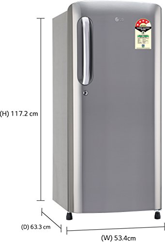 Image of LG 190 L 3 Star Direct Cool Single Door Refrigerator Appliance(GL-B201APZX.APZZEBN, Shiny Steel,Smart Inverter Compressor)