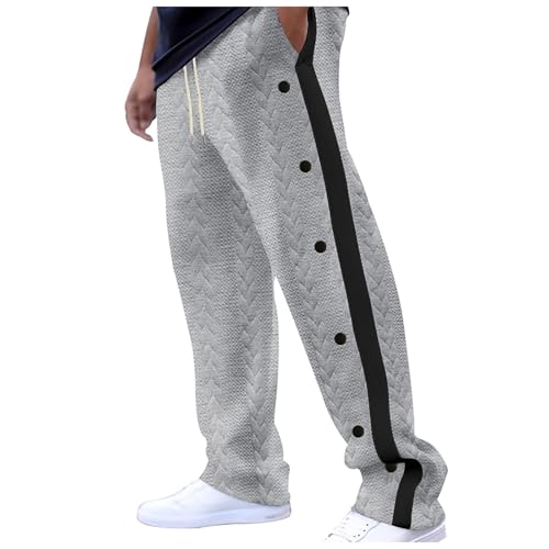 Dress Pants for Men Mens Tear Away Athletic Pants Side Split Snap Button Sweatpants Jogger Pants Casual Workout Trousers