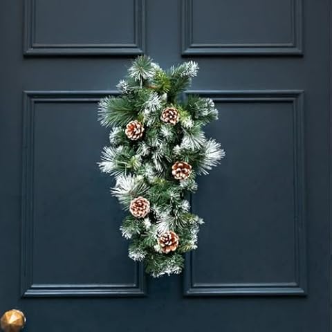 Marco Paul 90cm Frosted Christmas Wreath Cover