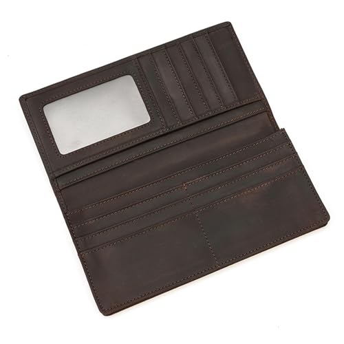Genuine Leather Long Wallet for Men, Large Capacity Purse Clutch Bag Handbag Checkbook Cash Credit Cards Phone Holder3