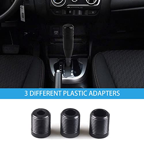 Auceli Heavy Weighted Shift Knob, 5 Inch Long Car Gear Stick Shifter Head, Aluminum Shifting Lever Handle With 3 Adapters, Compatible With Most Manual Buttonless Automatic Transmissions (Black) #TOP3