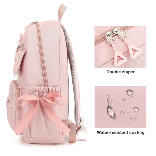 Image of Kids School Backpack for Girls Cute Kawaii Bookbag with Bows for Kindergarten Elementary
