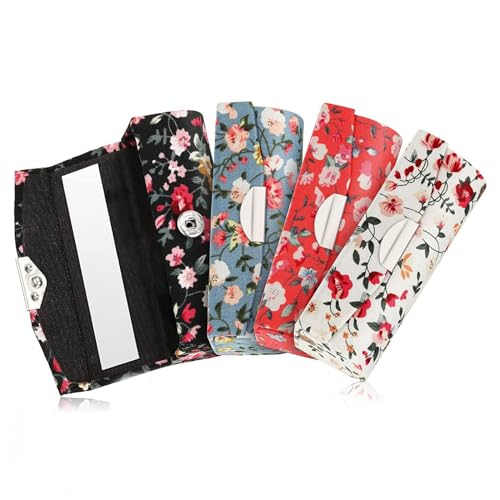 Wilsonzin Custodia per rossetto 4 pezzi porta rossetto in tessuto di raso di seta con specchio custodia porta rossetto per il trucco custodia da viaggio borsa organizzatore per borsa