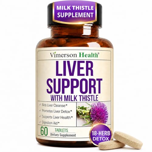 Liver Cleanse Detox & Repair Liver Support Supplement with Milk Thistle Extract Dandelion Root Artichoke & Zinc Gentle Liver Health Digestion & Energy for Women & Men Non-GMO 60 Tablets