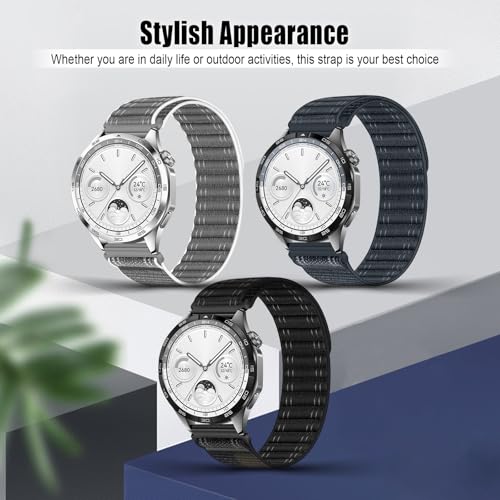 Image of XMUXI Compatible with Huawei Watch 4 Strap Nylon Solo Loop GT4 GT3 Replacement Band for GTR 4 Quick Release Venu 2 /3 /Vivoactive 4 Watch Strap 22mm Nylon Strap Women Men