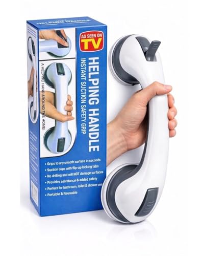 Bathroom Suction Grab Rails for Elderly & Children Portable Mobility Aid Easy Install Heavy Duty Suction Handles for Bath & Shower No Drilling Required Suitable for Tiled & Non-Porous Surfaces