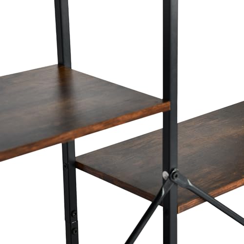 Estantería de 14 estantes FurnitureR mueble de almacenamiento de madera y metal 152x24x166 cm 7