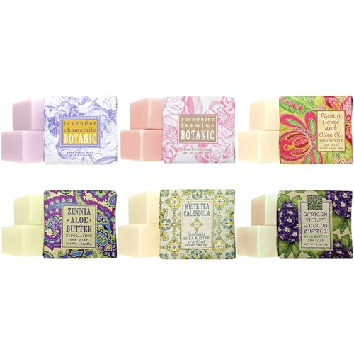 Greenwich Bay Soap Gift Set Luxury Gifts for Women – Set of 6 Natural Soap for Women Mini Soap Bars – Variety Pack Scented Luxurious Soaps for Guests, Bathroom, Party Favors – Individually Wrapped