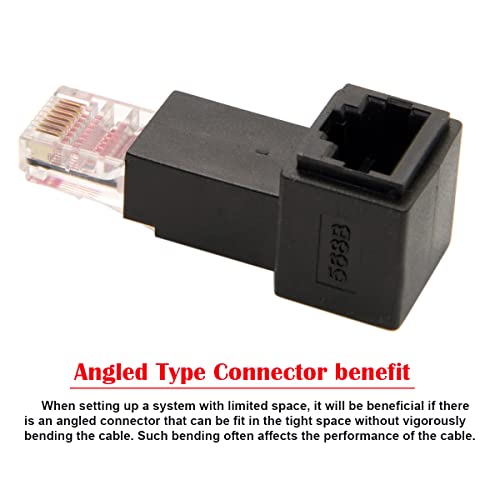 CY CAT6 Cat5e Male to Female Lan Ethernet Network Extension 8P8C FTP STP UTP Adapter 90 Degree (Up Angled) - Image 2