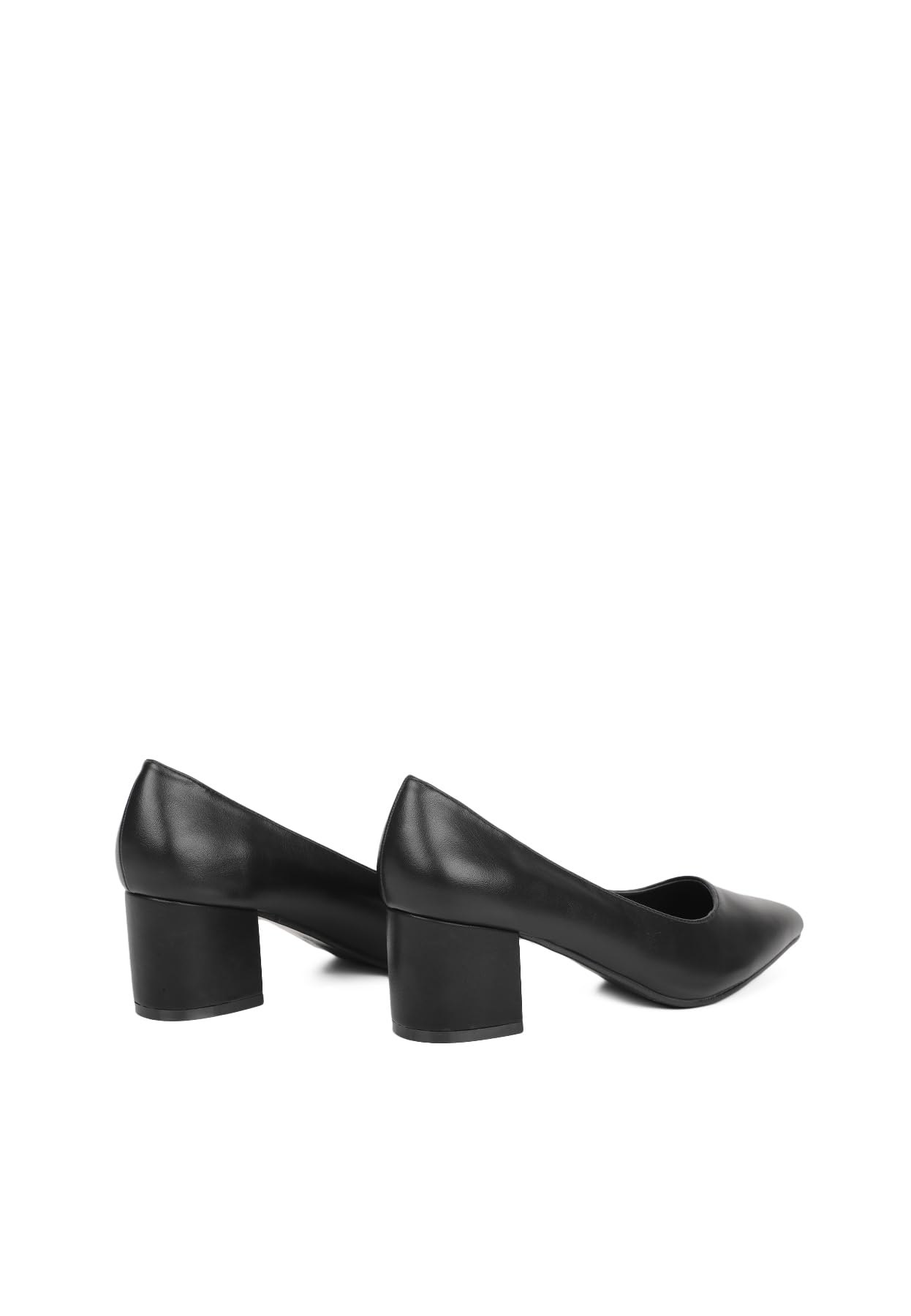 QUEEN HELENA Scarpe Basse Chiuse con Tacco Décolleté Donna ZM9503 (Nero Pu, Numeric_38)
