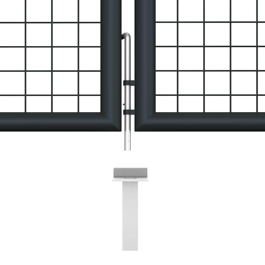 vidaXL Puerta de Malla de Jardín para Valla Barrera Cancela de Cerca Patio Granja Entrada Estable y Duradera Acero Galvanizado Gris 400x150 cm