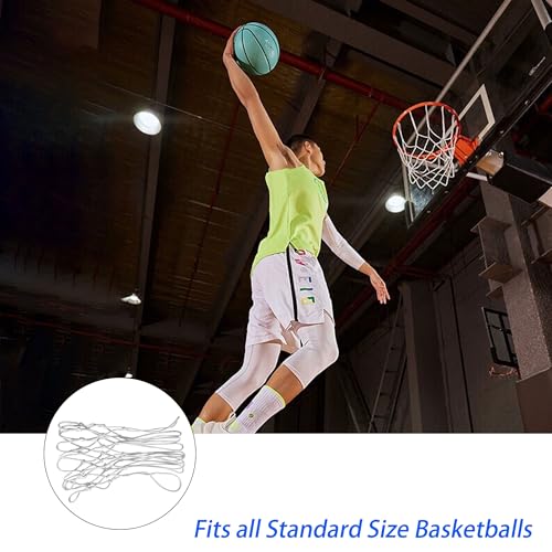 JXCTNNU Basketballnetz 2 Stück Basketball Ersatz Netz für Basketballkorb Outdoor für Standard 12 Schlaufen Basketballkorbnetz für Drinnen und Draußen (Weiß)