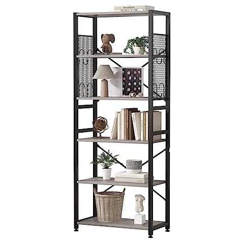 TREETALK 6-Tier Bookshelf with Hooks Cover
