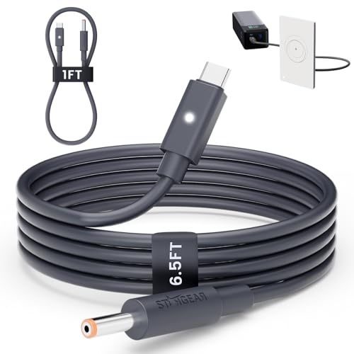 STARGEAR Starlink Router Mini Cable 2 Pack (1FT 6.5FT) USB C to DC Power Cable Compatible with Mini Router, Plug and Play PD 9V Compatible Replacement for Starlink Internet Kit​