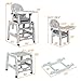 INFANS 5 in 1 Baby High Chair, Convertible Toddler Table Chair Set, Multi-Function Rocking Seat with Lockable Universal Wheels, Adjustable Seat Back, Removable Trays