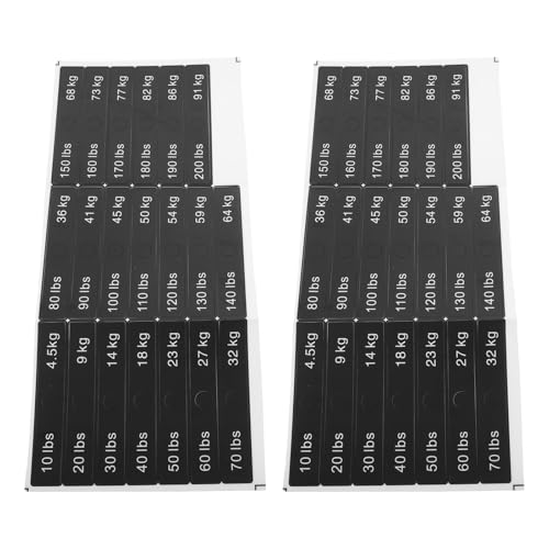 Étiquettes pour disques de poids 10-200 Lbs autocollantes fond noir