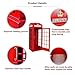 Vintage British Telephone Booth with Acrylic Glass, Full-Size Iron London Phone Box for Home Bar Wedding Decor, Custom Color Retro Red Phone Booth for Garden,Café,Event Display Backdrop Red-2.4m