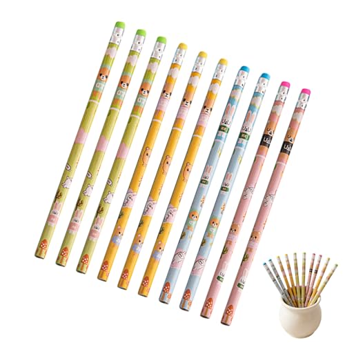 Generic Number 2 Pencils,10 Pieces Smooth Writing Stationery | 2 HB School Pencils with Erasers | for Kids Preschooler Student T