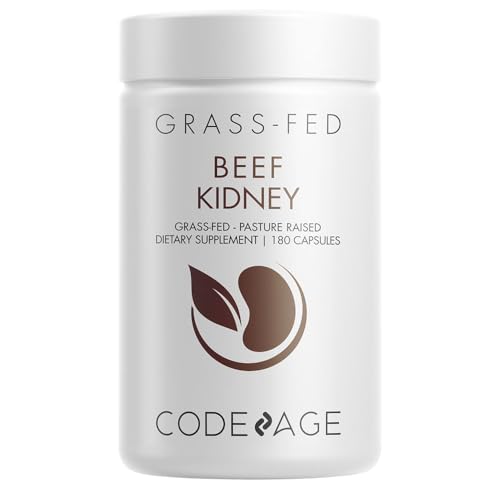 Codeage Beef Kidney Grass-Fed Freeze Dried Desiccated 180 Capsules