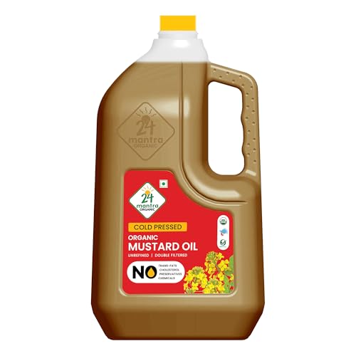 Image of 24 Mantra Organic Cold Pressed Mustard Oil, 5 Litres - 100% Organic, Pure & Chemical-Free