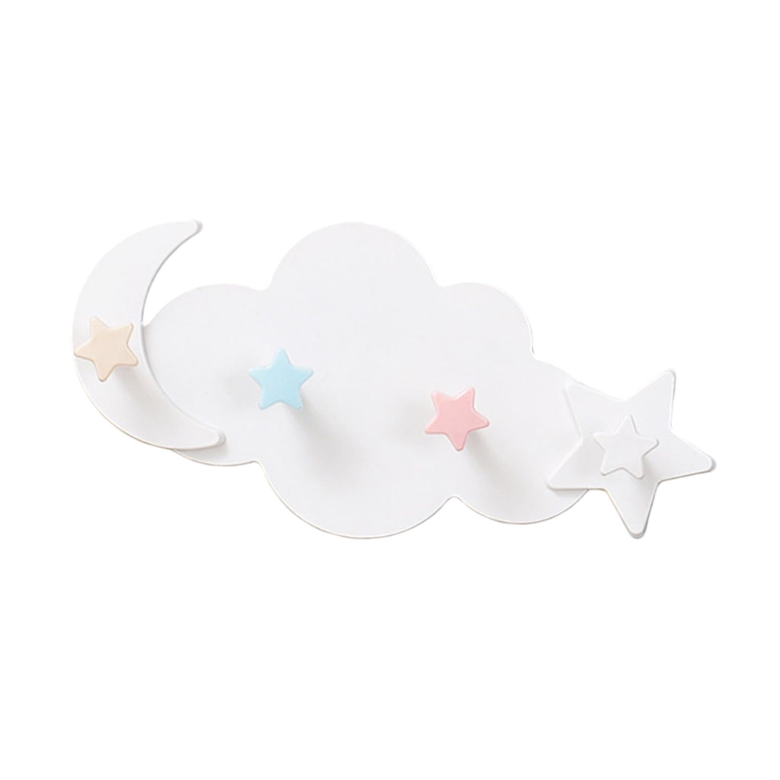 Whoasyst Modern Star Moons Wall Mount Hook with Strong Adhesive Backing for Keys Jewelry Decorative Clothes Hanger Decorative Fasteners for Wall