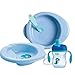 Chicco Set Pappa Svezzamento Con Piatto Pappacalda, 6+ Mesi, Blu, 24.5 x 34 x 9 Cm
