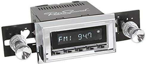 Retro Manufacturing Laguna Radio with Chrome Face, 09-74 Knobs, and Vintage Overlay LAC-M1-108-09-74-SCP