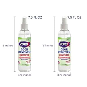 ZORBX Unscented Odor Eliminator for Strong Odor - Used in Hospitals & Healthcare Facilities | Advanced Formula, Fast-Acting Odor Remover Spray for Dog, Cat, House & Carpet - 7.5 Fl Oz (Pack of 2) ZORBX Unscented Odor Eliminator for Strong Odor – Used in Hospitals & Healthcare Facilities | Advanced Formula, Fast-Acting Odor Remover Spray for Dog, Cat, House & Carpet – 7.5 Fl Oz (Pack of 2)