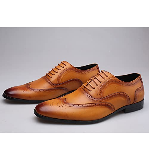 Men's Lightweight Dress Oxford Shoes with Wingtip Brogue Design - Casual to Business Versatile Lace-ups Wedding Formal Shoes3