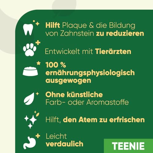 GREENIES Zahnsticks für sehr kleine Hunde von 2 bis 7 kg – 258 Kaustäbchen (6 x 340 g) – Leckerli Zertifiziert von Tierärzten für die Mundhygiene bei Hunden, frischem Atem