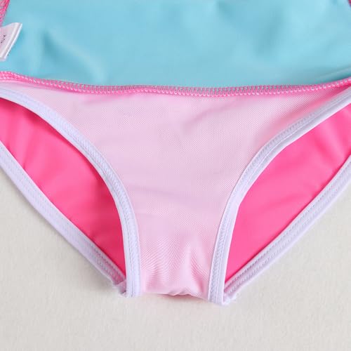 Image of Little Girl Swimsuit Casual Swimwear Kids Two Piece Color Block Bathing Suits Beach Bikini Set 3-12Years