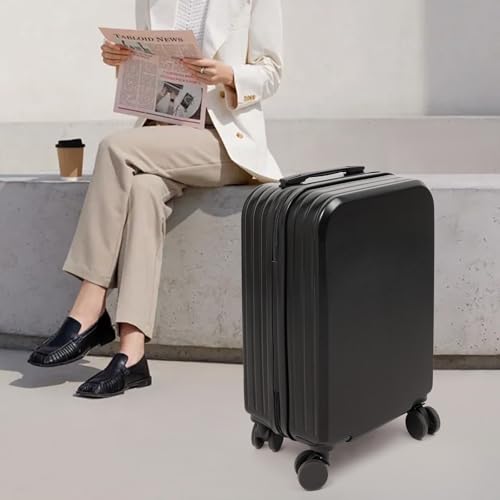 20 Inch Carry On Luggage, Black Travel Essentials Luggage Suitcase with Foldable Cup Holder, USB Charger Port, for Travel, Business Trips2