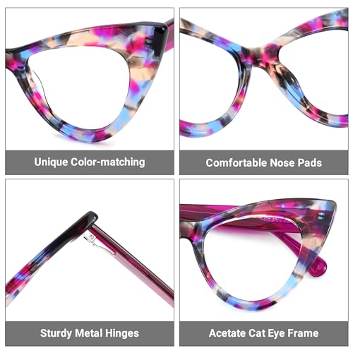 Image of Zeelool Retro Cat Eye Blue Light Blocking Glasses ZJGA747707-02B Purple