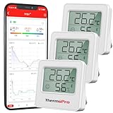 ThermoPro 温湿度計 Bluetooth 温度湿度計 デジタル 温度計 無線 高精度 見やすいデカ文字 スマホで温度湿度管理 アラーム機能 ミニサイズ 壁掛け マグネット スタンド付 梅雨 熱中症対策 乾燥対策 温室 部屋 室内用 TP357 (3個)