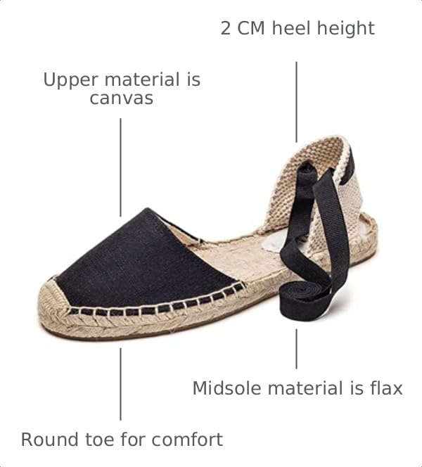 Image of Women's Espadrille FLat Sandals Closed Toe Ankle Wrap,Classic Lace Up Summer Dressy Flat Shoes