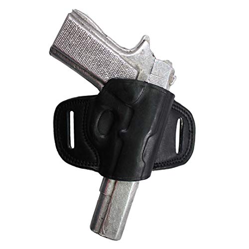 YT HOBBY Handmade Fast Draw Outside The Waist Band OWB Carry Leather Gun Holster (Black - Right Hand, All 1911 Models)