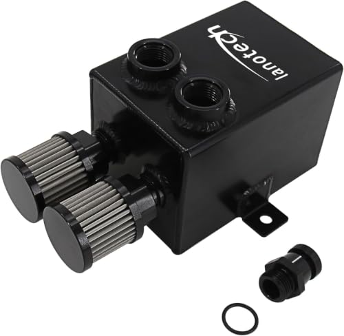 2L 12AN Baffled Oil Catch Can Kit with Dual Stainless Steel Filter-2 Ports